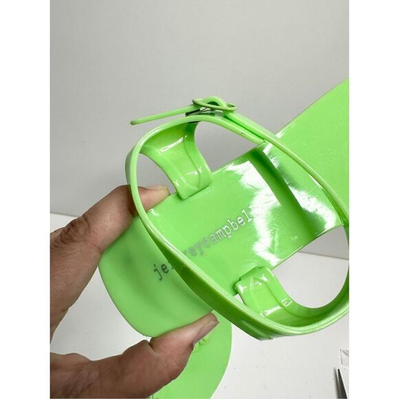 Jeffrey Campbell Jelly Sandals Womens Size 8 FLEURISSE Green Open Toe Floral - Picture 11 of 13